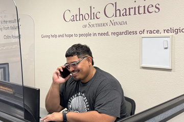 man answering the phone