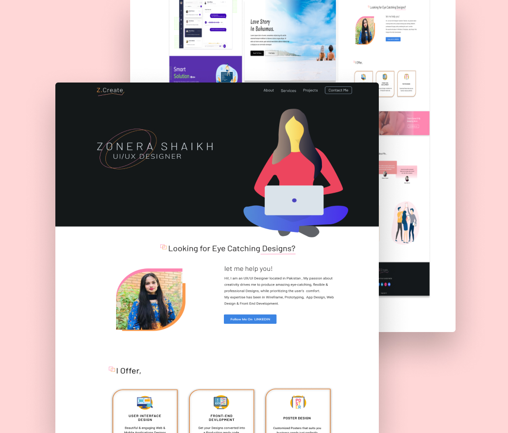 A mockup of a project