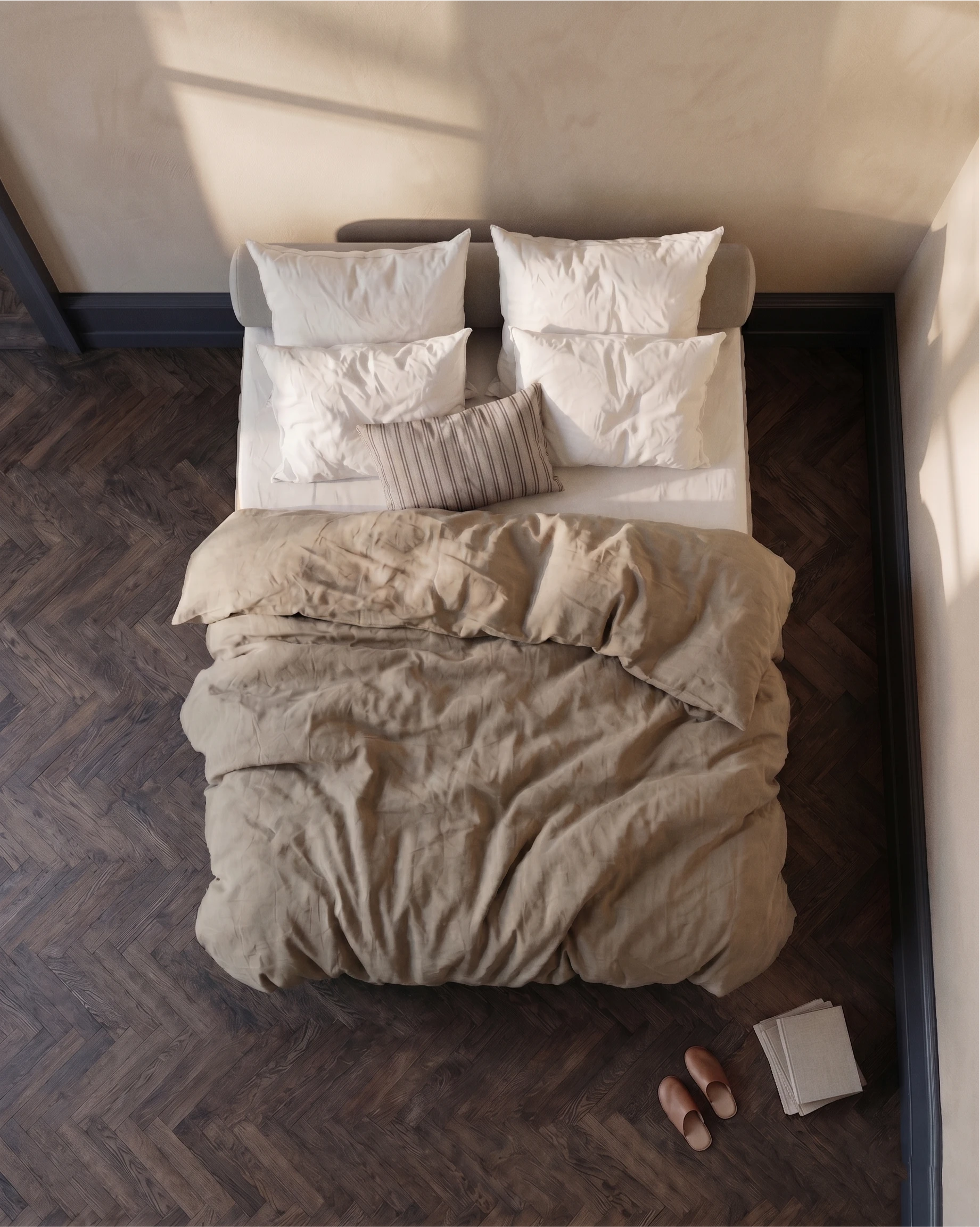 Discover our range of headboards, bed legs, handmade down duvets, pillows and 100% cotton mattress protectors. Every detail is meticulously considered, each stitch underpinned by 175 years of expertise in bed making.