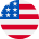 Circle icon of the United States flag with stars and stripes.
