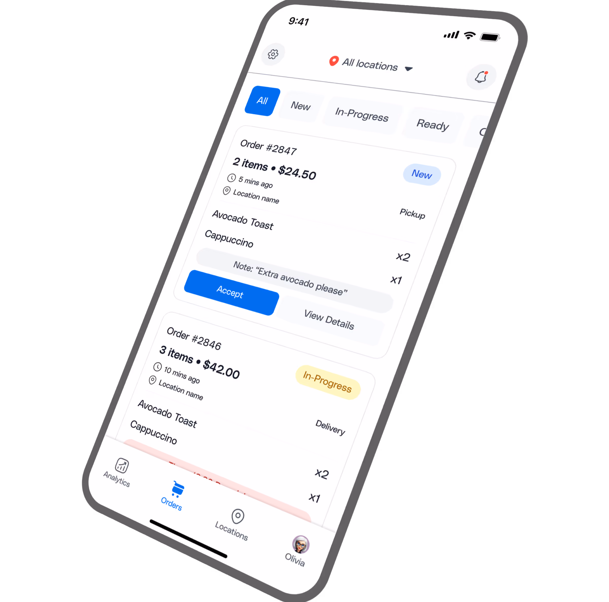 Per Diem Order custom mobile app