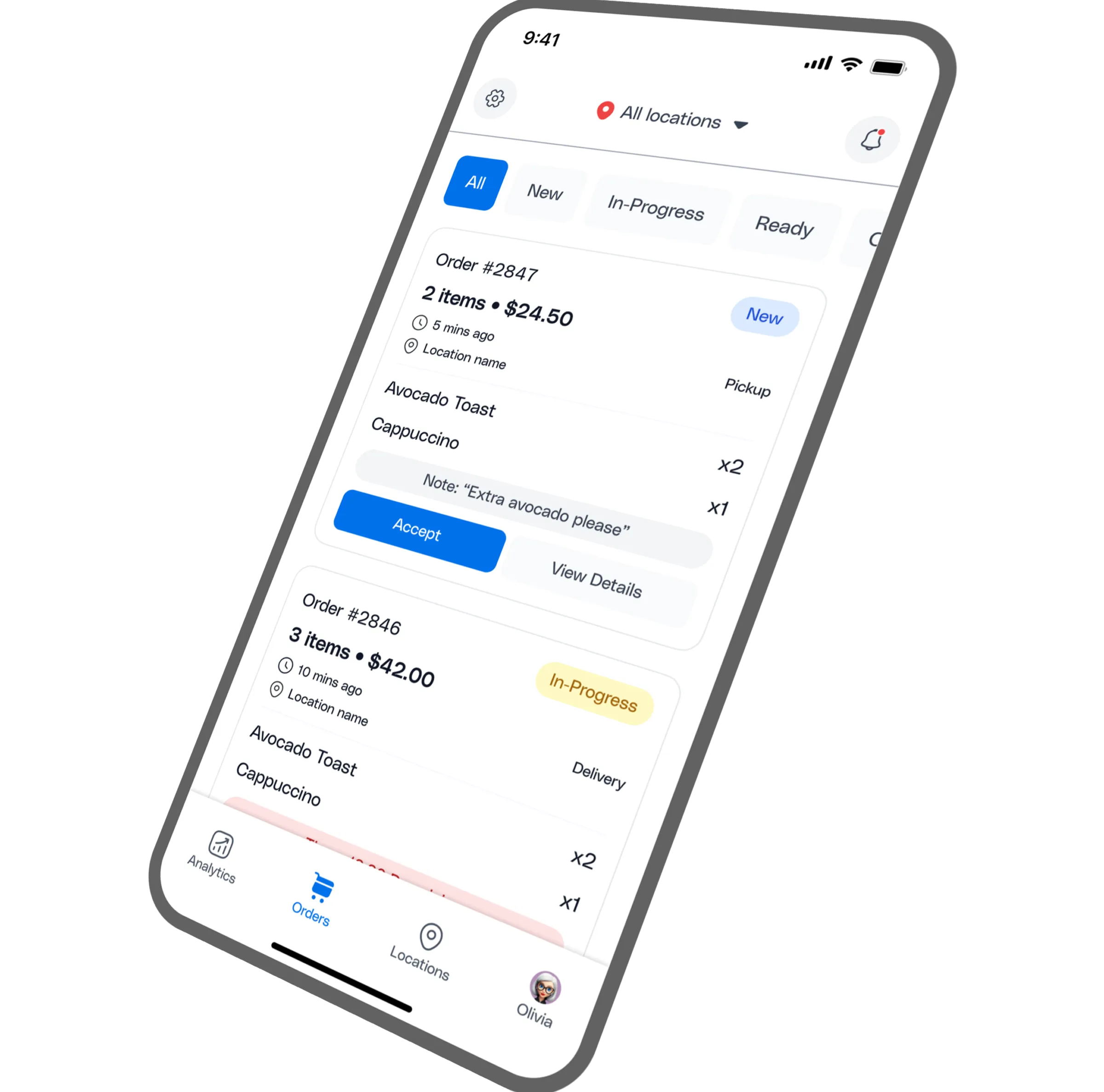 Per Diem Order custom mobile app
