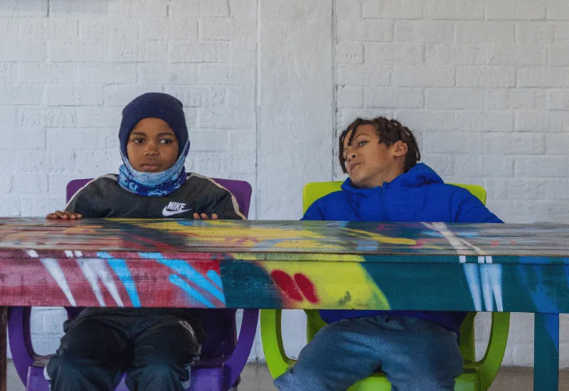 Kids in class together.