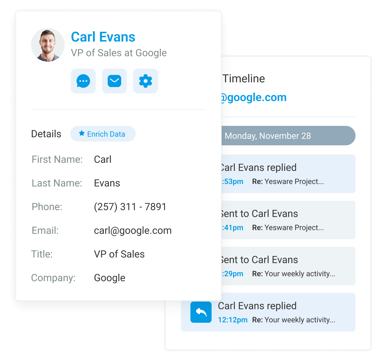 detailed view of contact enrichment