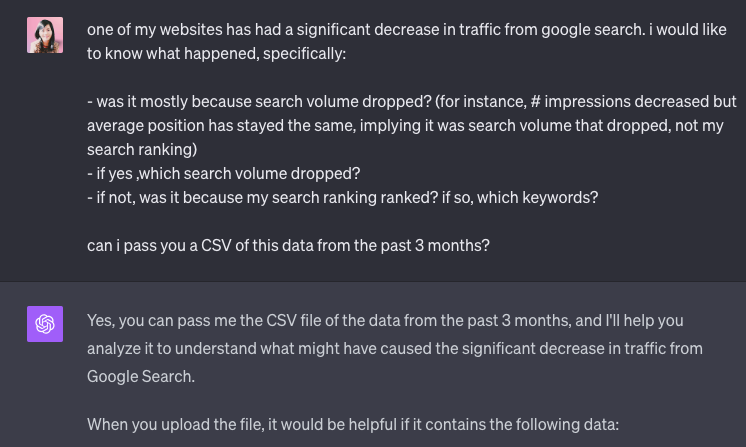 ChatGPT analysis example