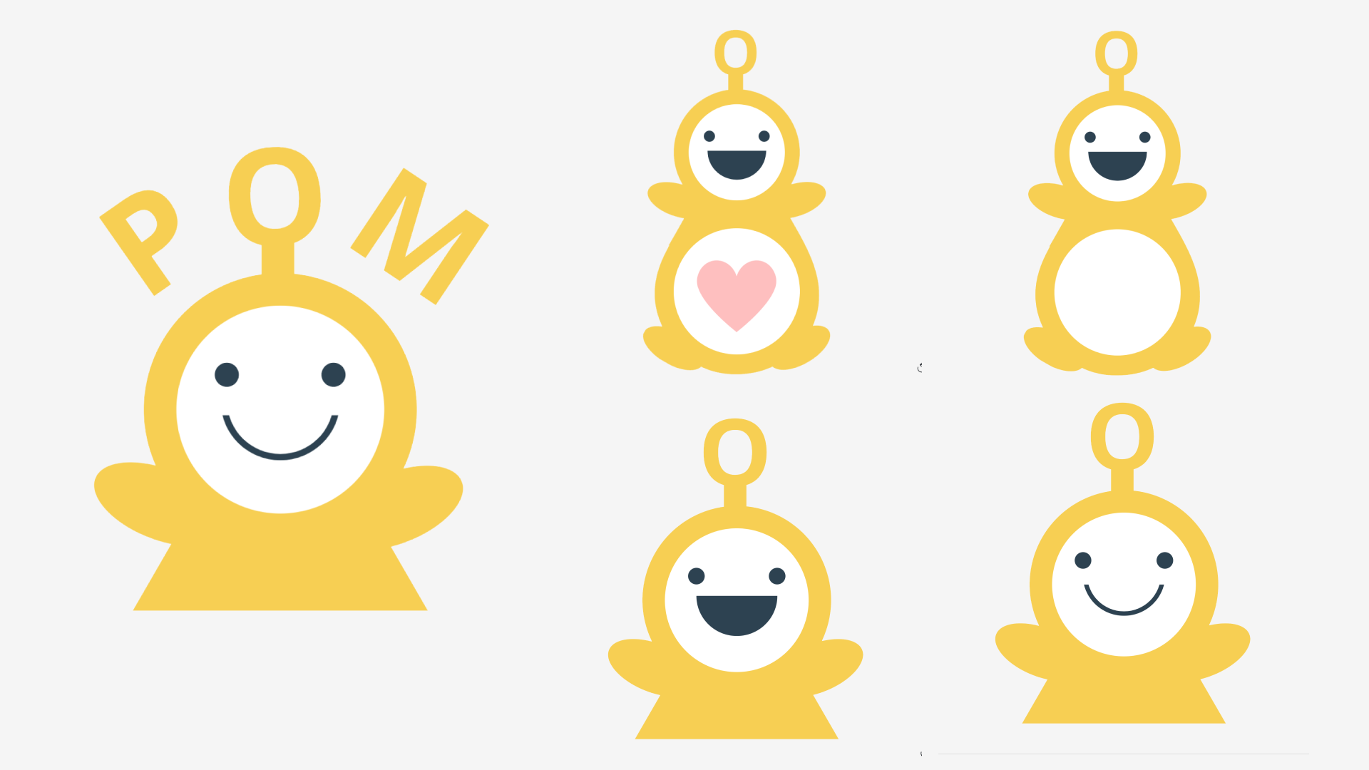 A cute yellow character in different positions.