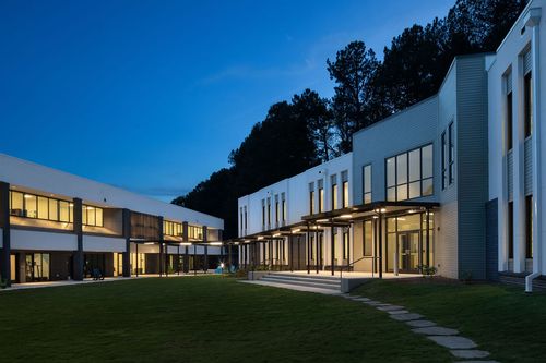 photo of Skyland Trail exterior green space with covered walkways