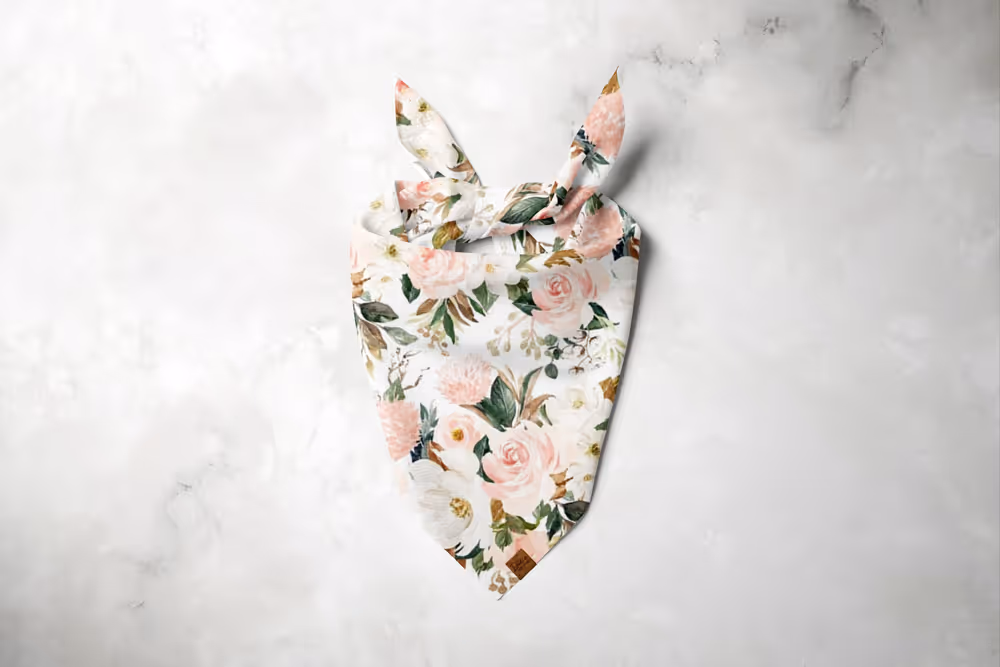 Blush Flowers Dog Bandana