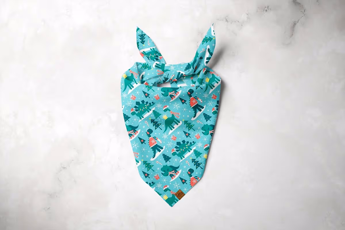 Christmas Dinos Dog Bandana