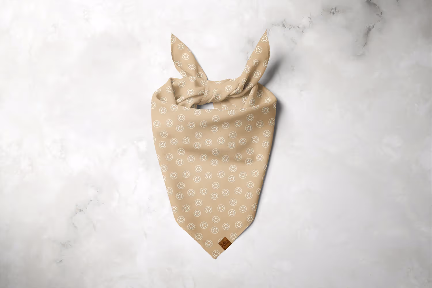 Tan Smiles Dog Bandana