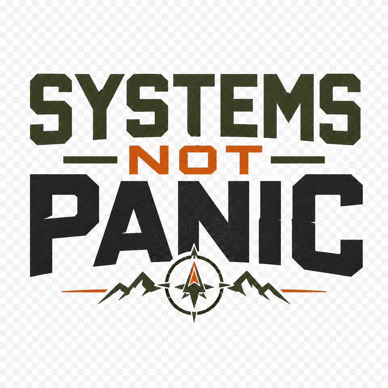 Systems Not Panic official Survival Ste merchandise design