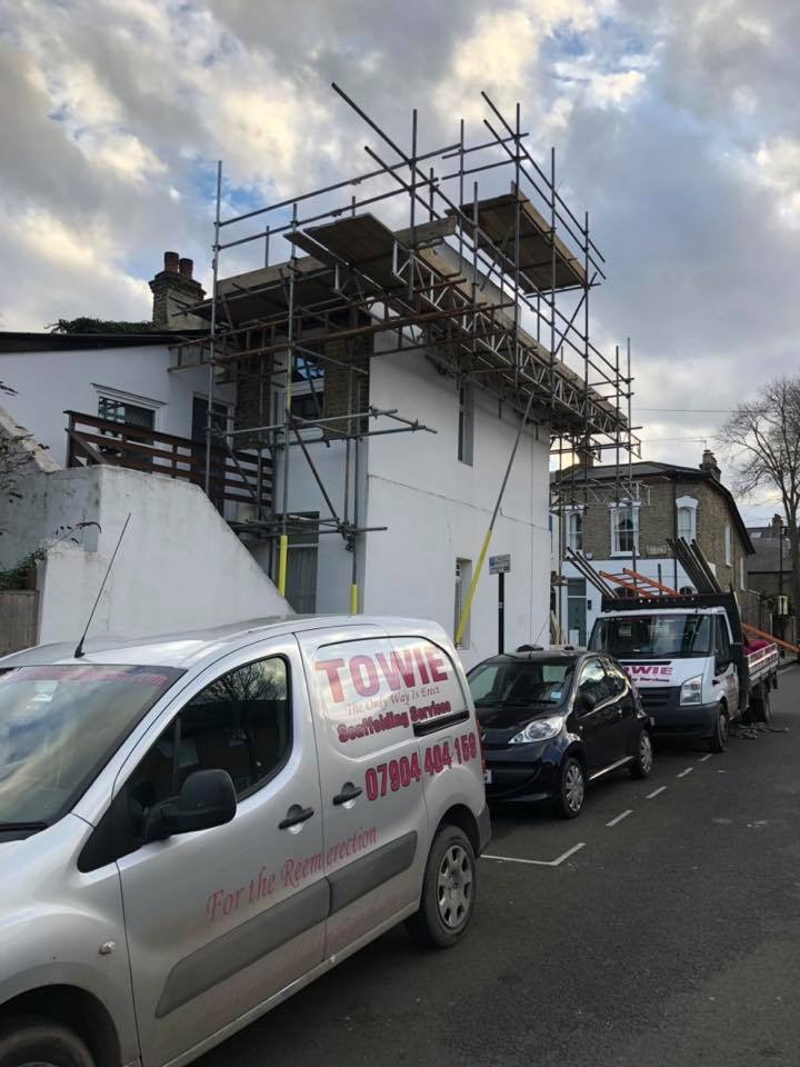 scaffolding on home