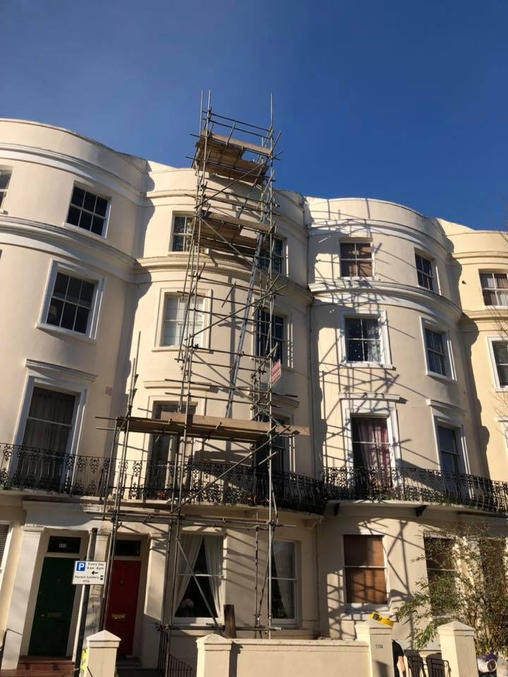 scaffolding on hotel