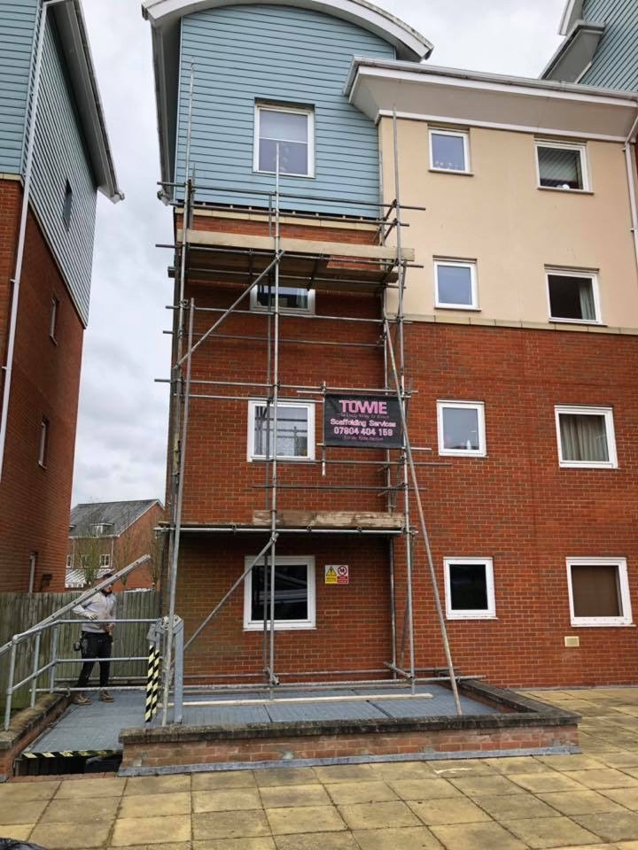 house with scaffolding