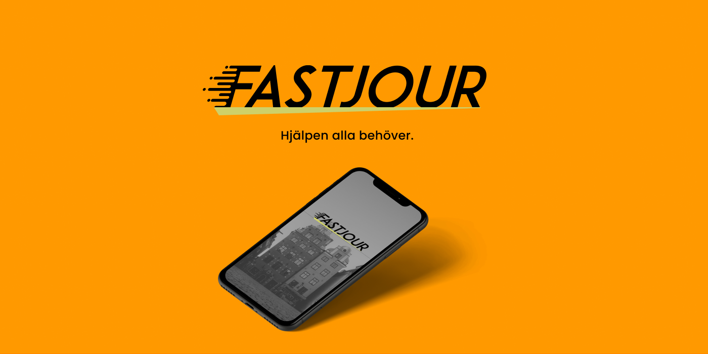 Orange background Fastjour logotype