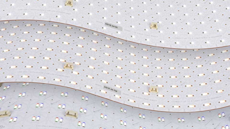 light sheet available in single color tunable white and rgbw