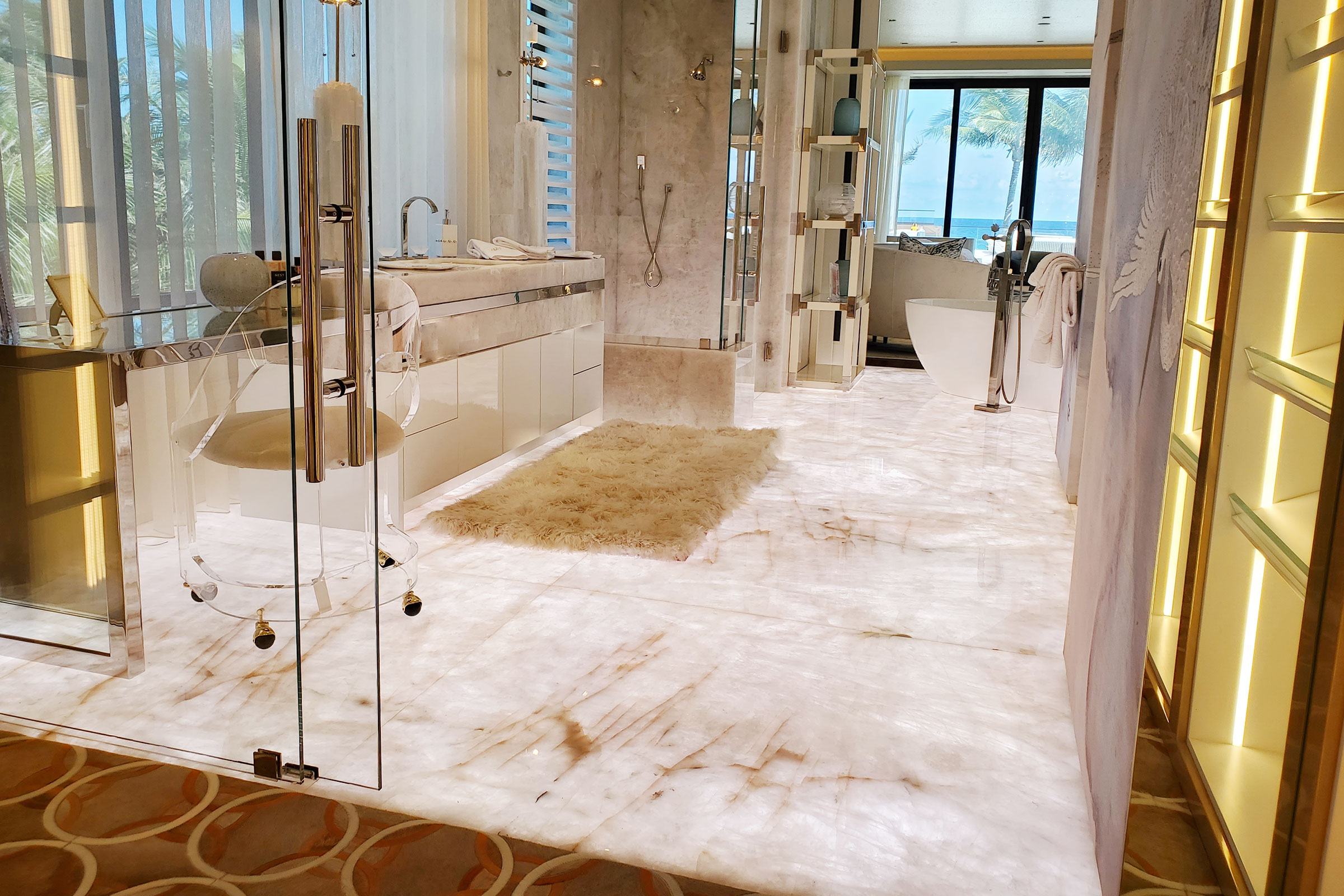 backlit floor led light sheets backlighting Florida luxury home auragami evo-lite