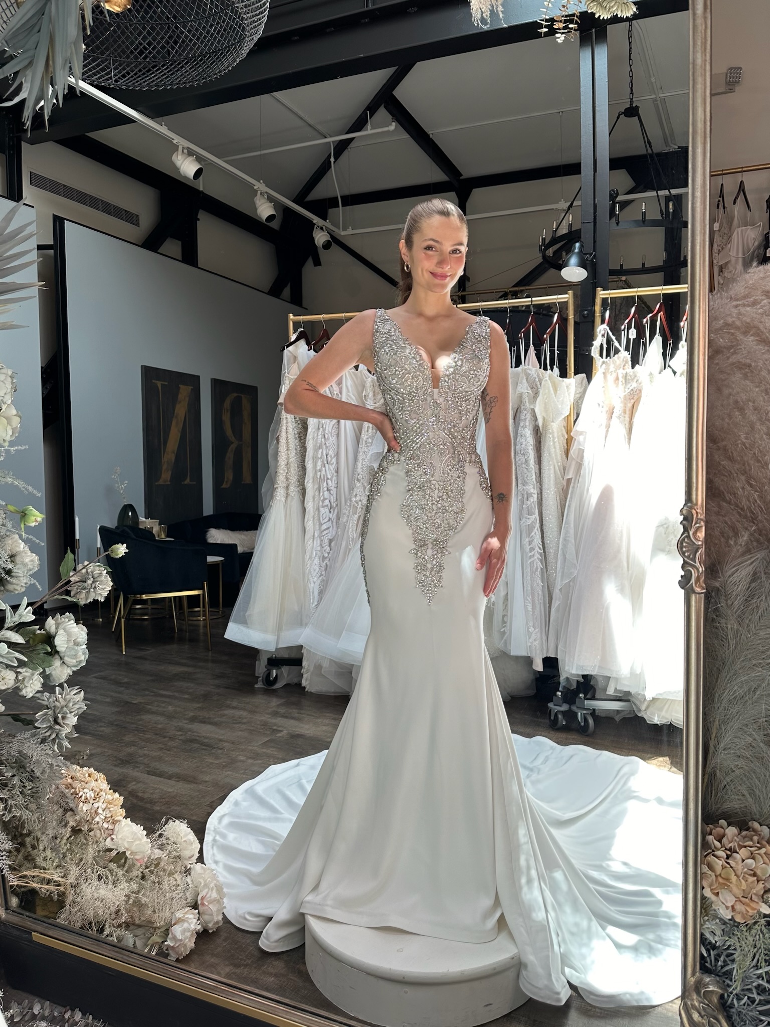 Luxury fit and flare wedding dresses at Ava Laurénne Bride bridal boutique in Fredericksburg VA