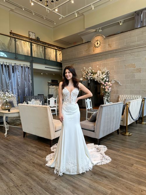 Luxury fit and flare wedding dresses at Ava Laurénne Bride bridal boutique in Fredericksburg VA