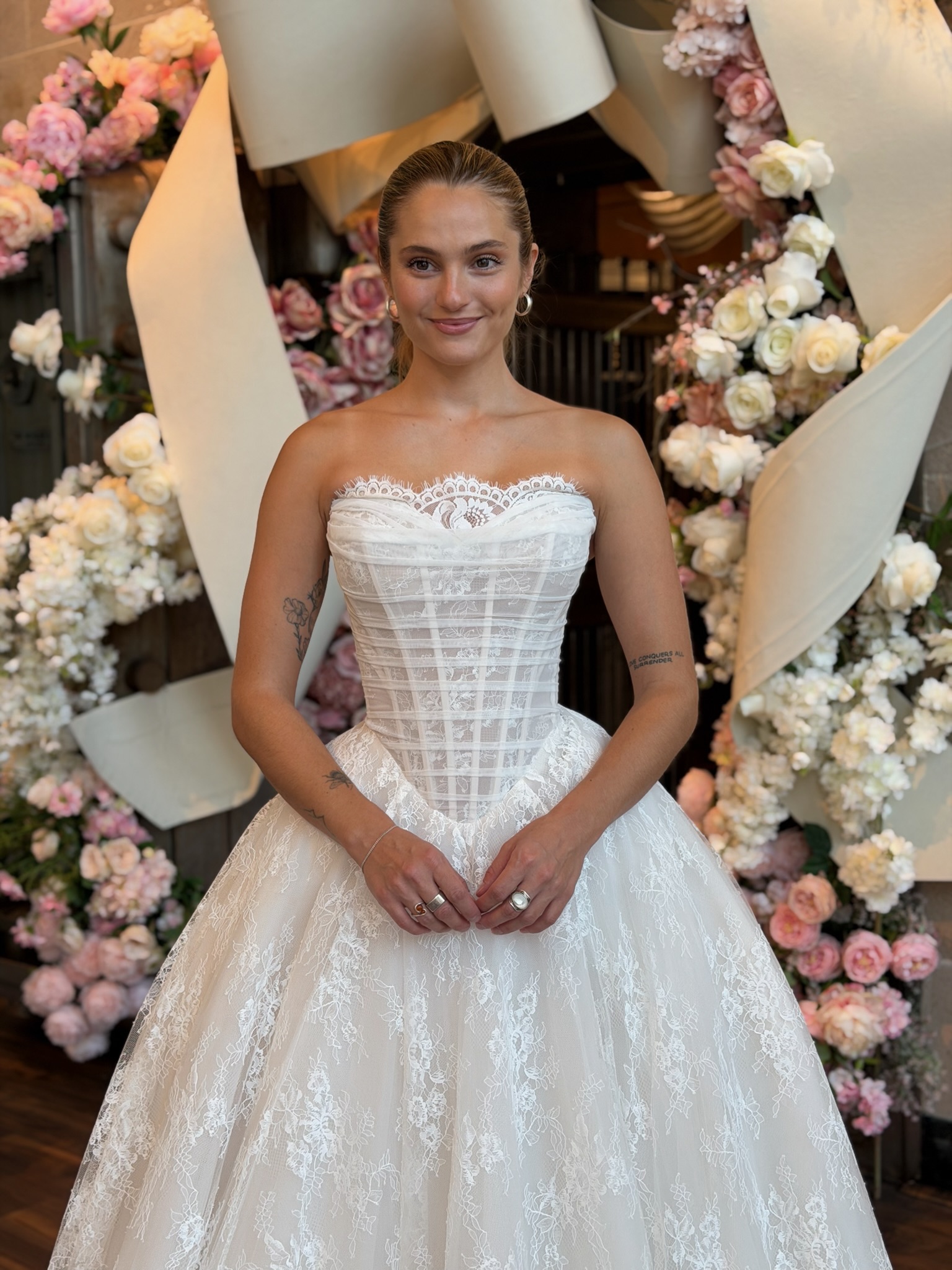 Couture strapless ball gown wedding dress in Fredericksburg Virginia