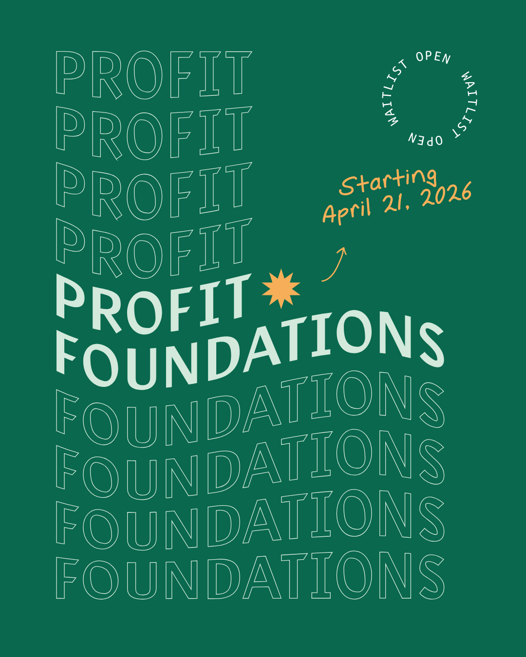 Announcement of the Profit Foundations course starting September 17, 2025.