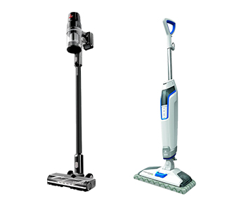 Bissell CleanView XR 200W Stick Cordless Vacuum and Bissell PowerFresh Deluxe Pet Scrubbing and Sanitizing Steam Mop