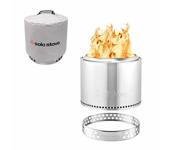 The Solo Stove Ranger Fire Pit plus stand and shelter