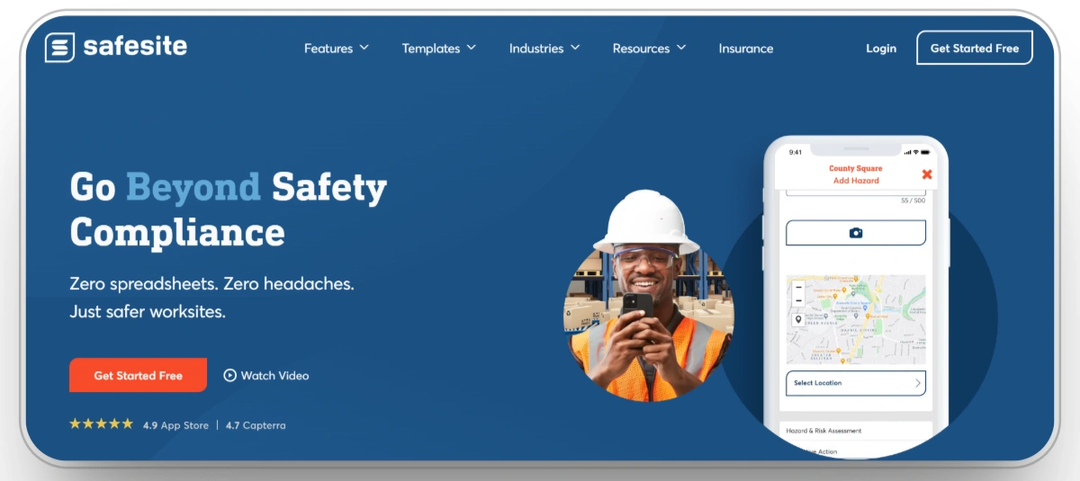 Safesite homepage