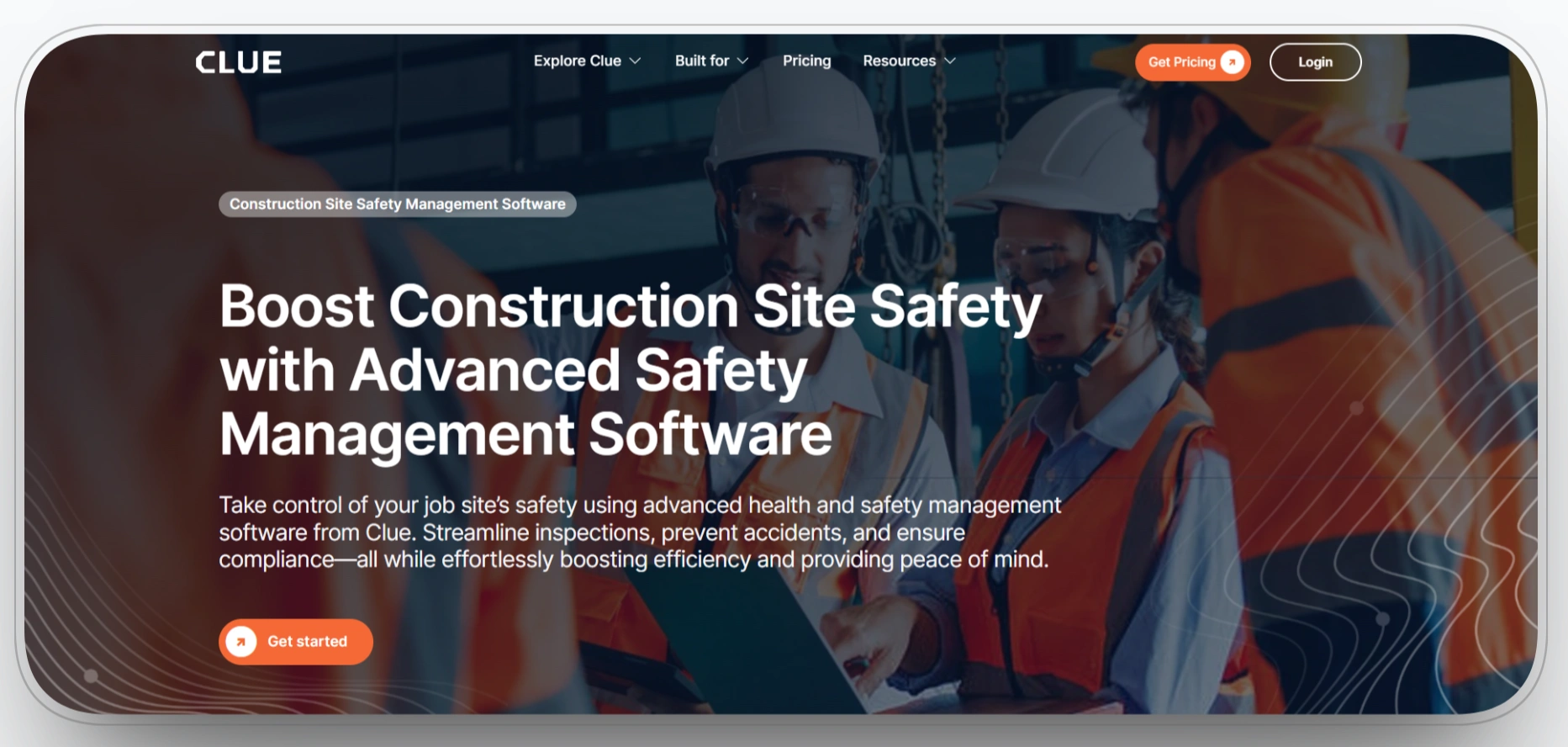 Clue's construction site safety management software for incident reporting.