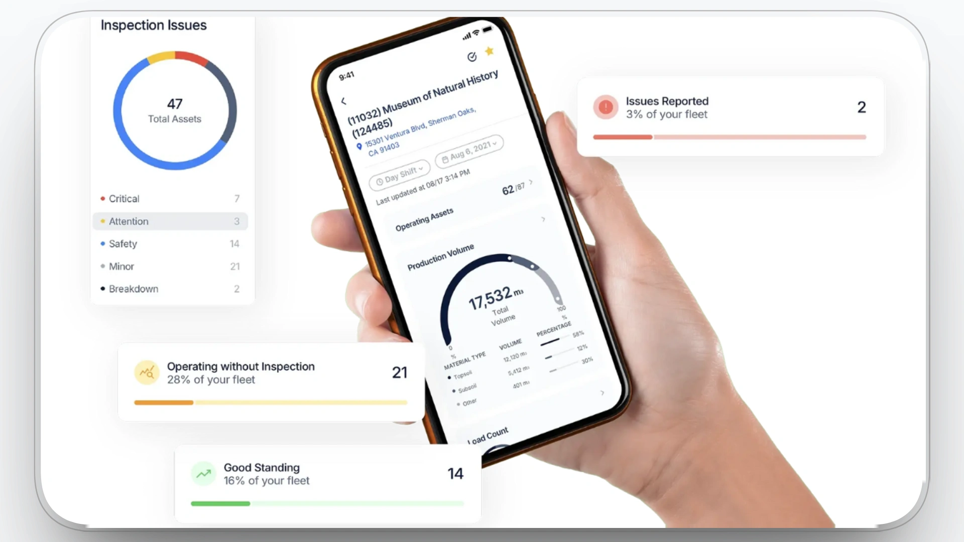 AI in Fleet Management Fleet inspection data displayed on a smartphone for asset tracking.