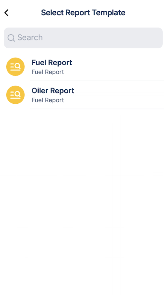 Select Report Template showing Fuel Report and Oiler Report options