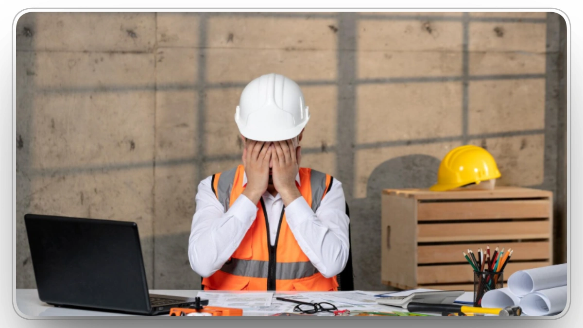 construction manager stressed over asset and inventory records