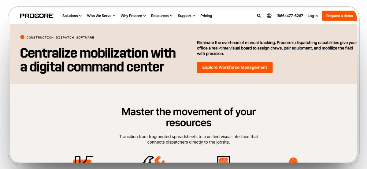 Procore homepage