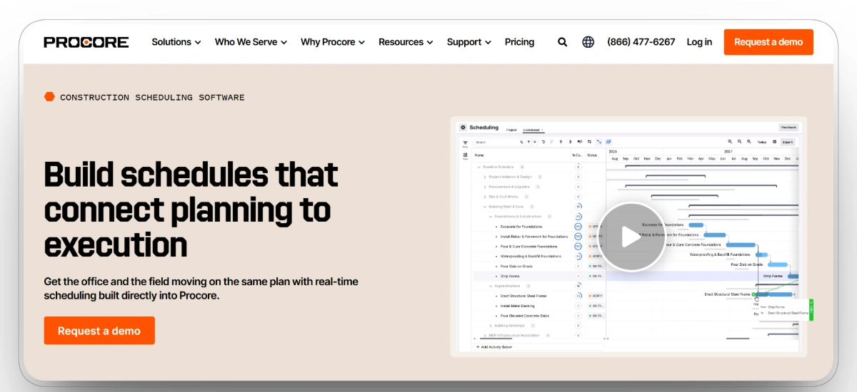 Procore homepage