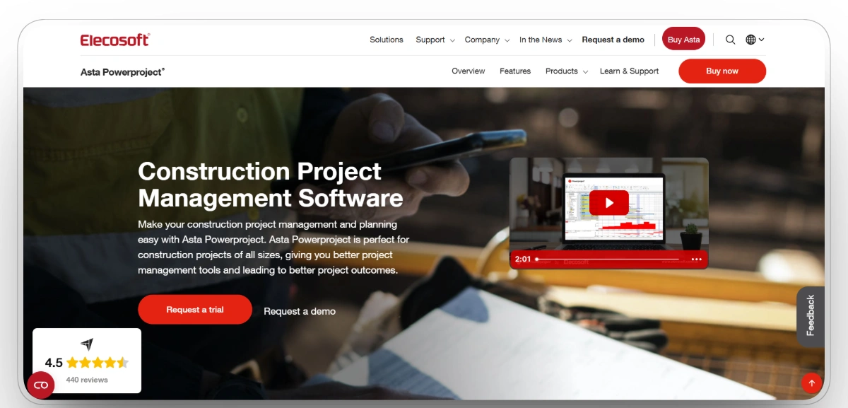 Asta Powerproject homepage