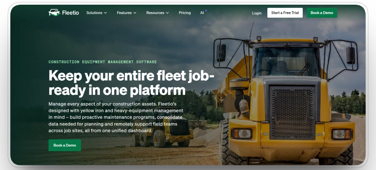Fleetio homepage