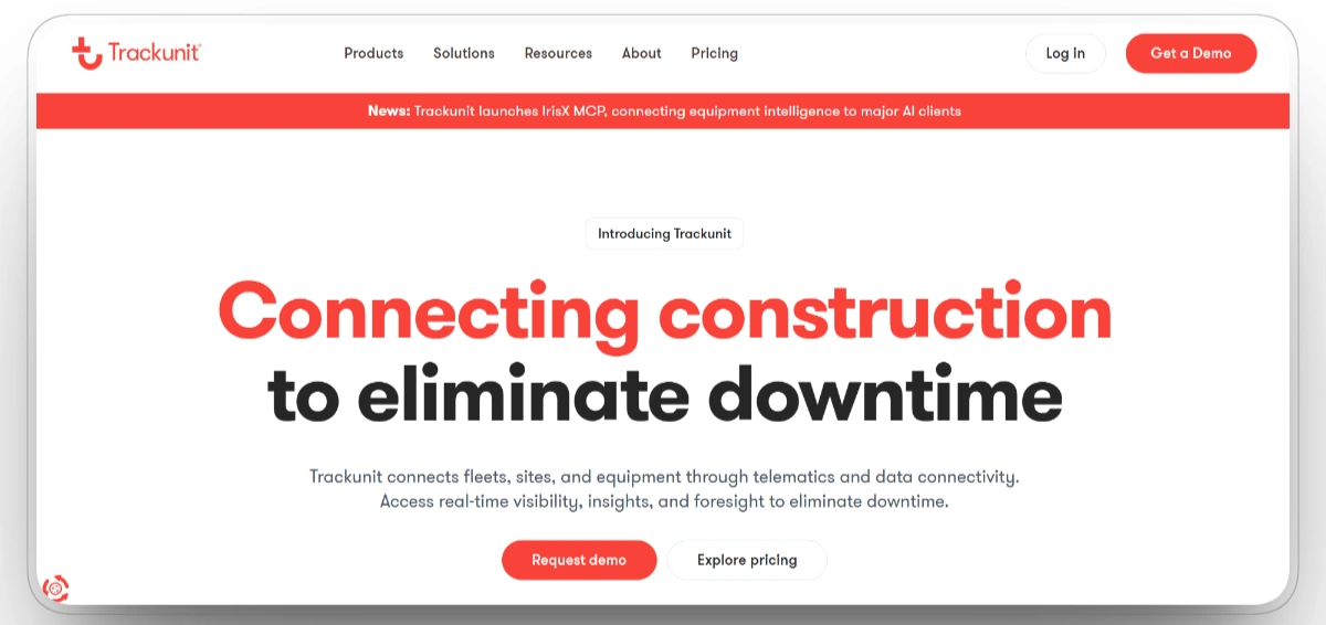 Trackunit platform connecting construction fleets, sites, and equipment