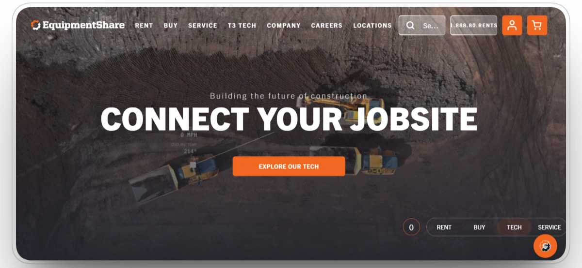 EquipmentShare T3 platform connecting construction equipment and jobsite data