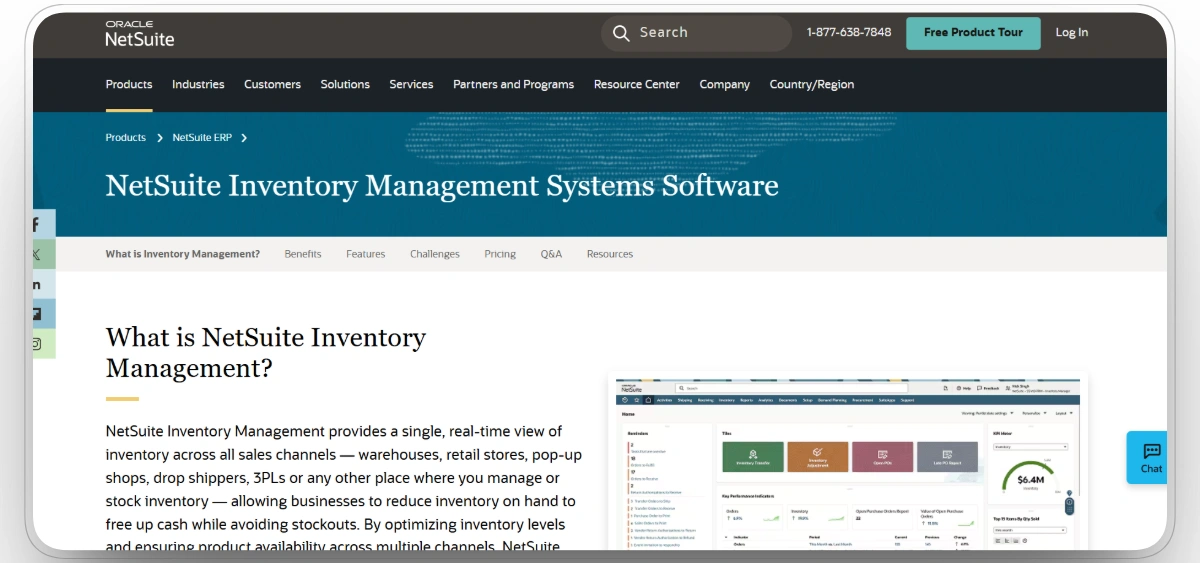 NetSuite inventory management dashboard for multi-location stock control