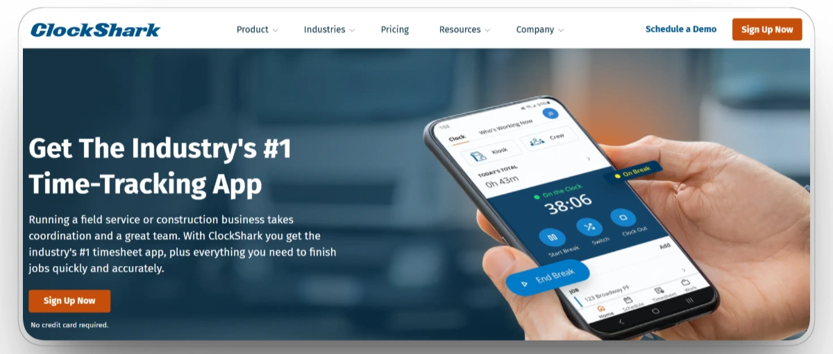 ClockShark mobile time tracking app for construction and field crews