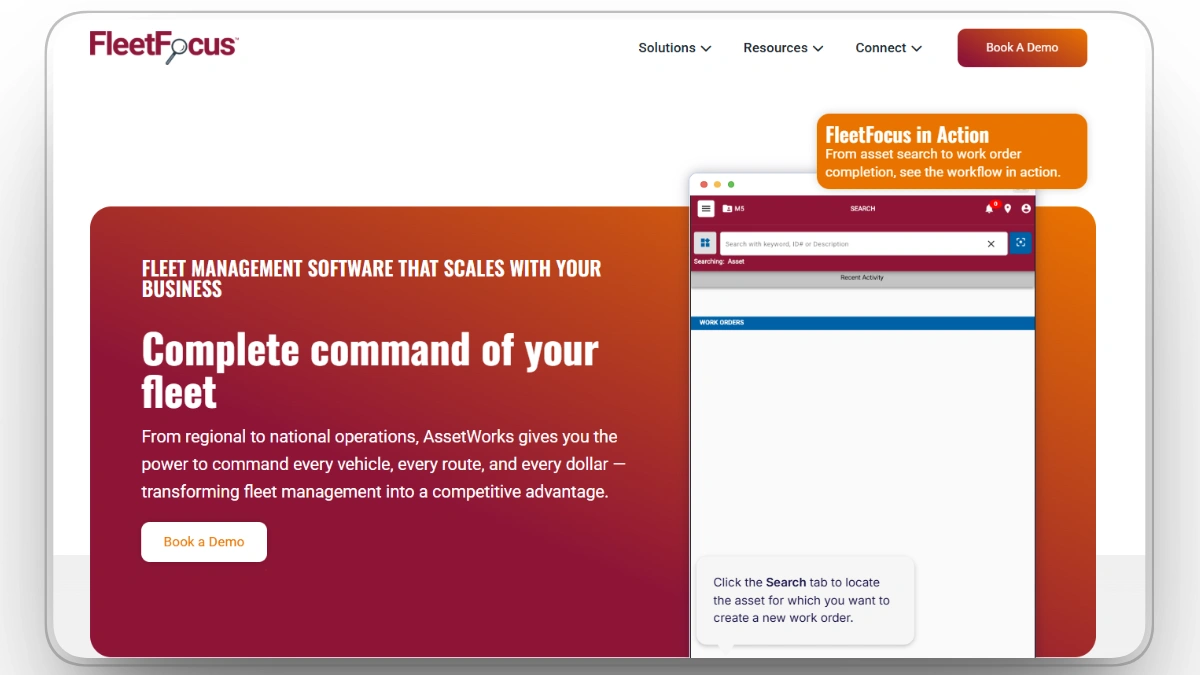 AssetWorks FleetFocus software for fleet work orders and maintenance management