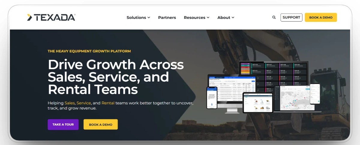 Texada equipment rental software for sales, service, and rental teams