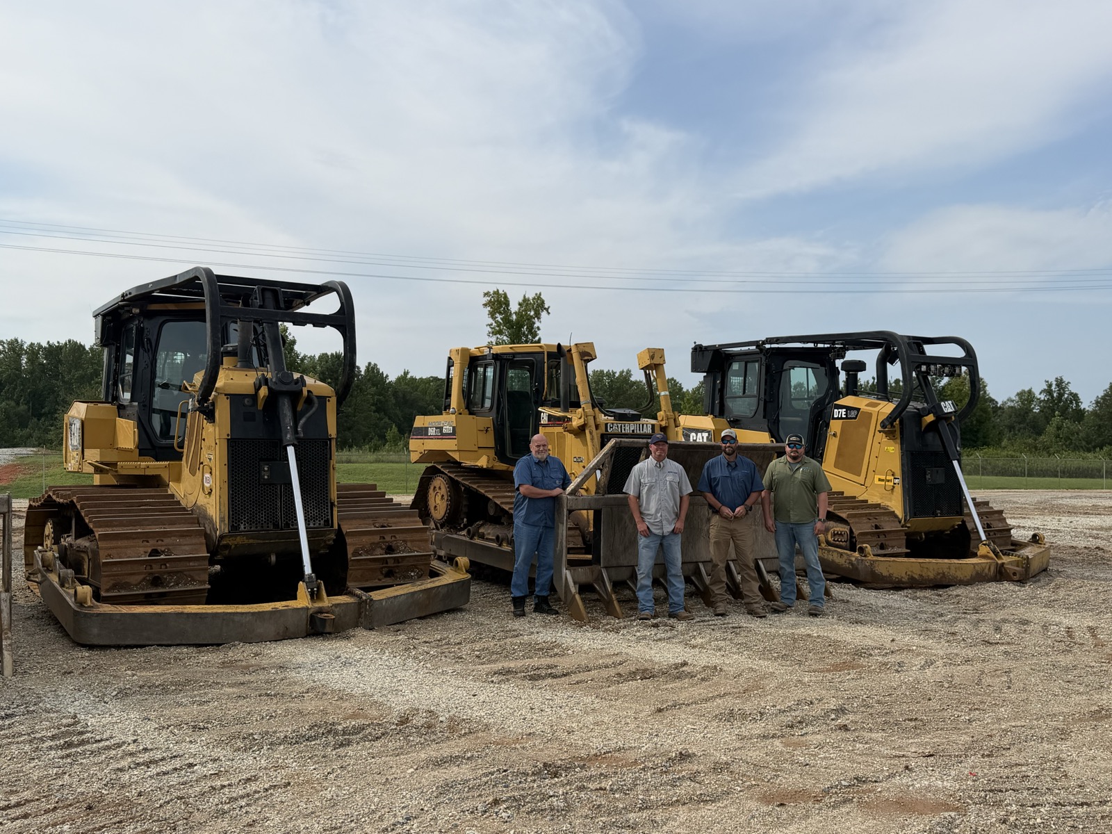 Moorhead dozer fleet lined up on the yard in Blacksburg, South Carolina