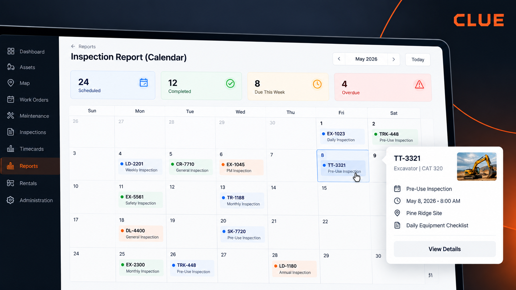 New at CLUE: Schedule and Track Inspections on a Calendar