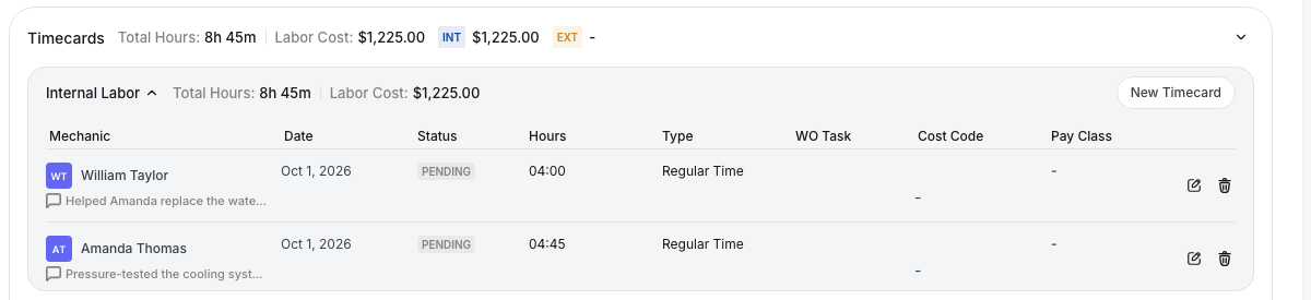 Timecards