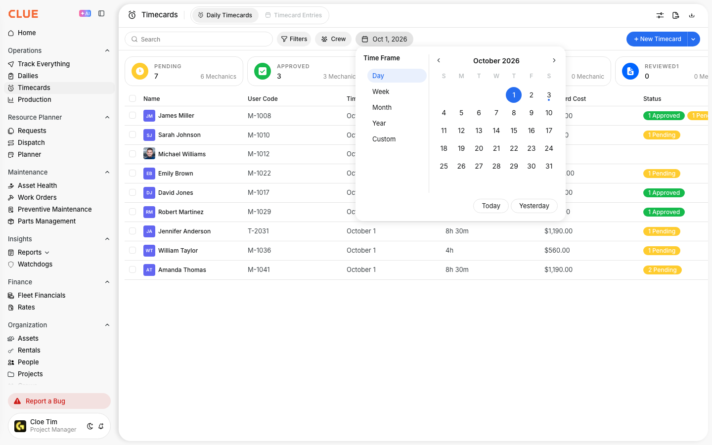 Timecards