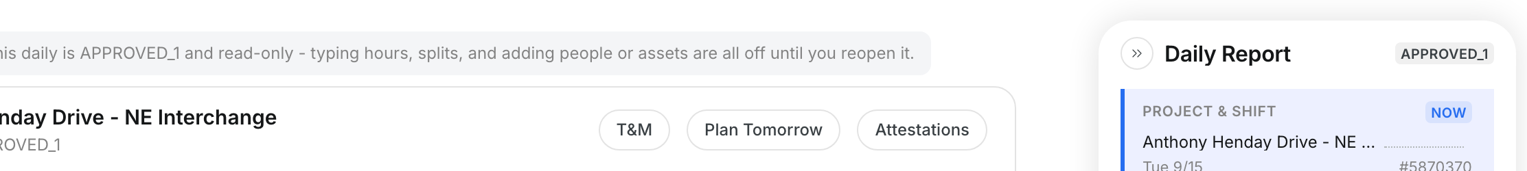 The report header with the Plan Tomorrow button