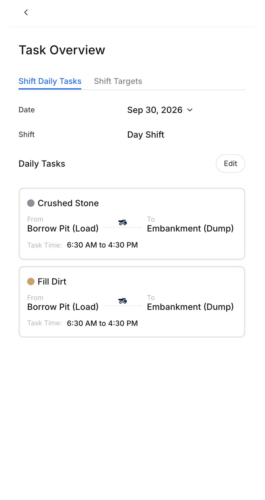 The Task Overview panel with two daily tasks for Sep 30, 2026