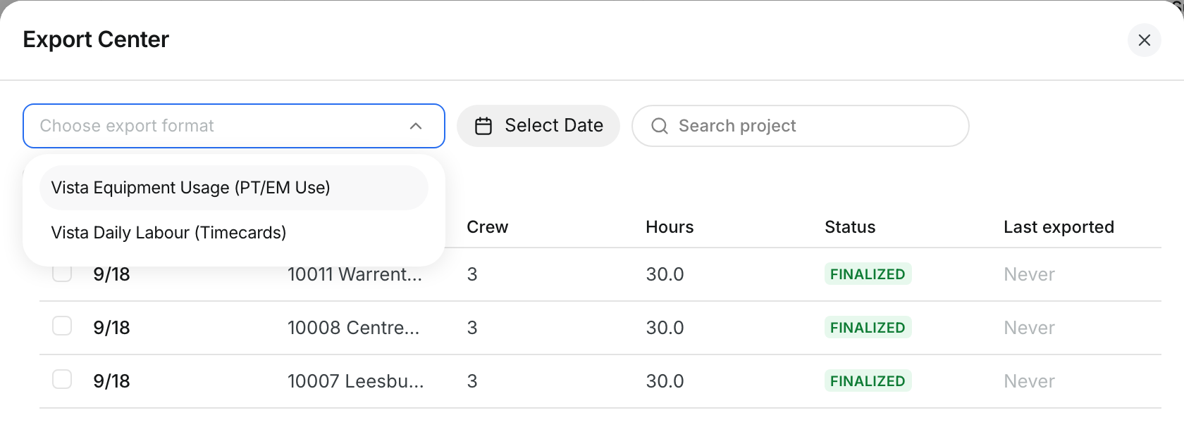 Export Setup for Your Company