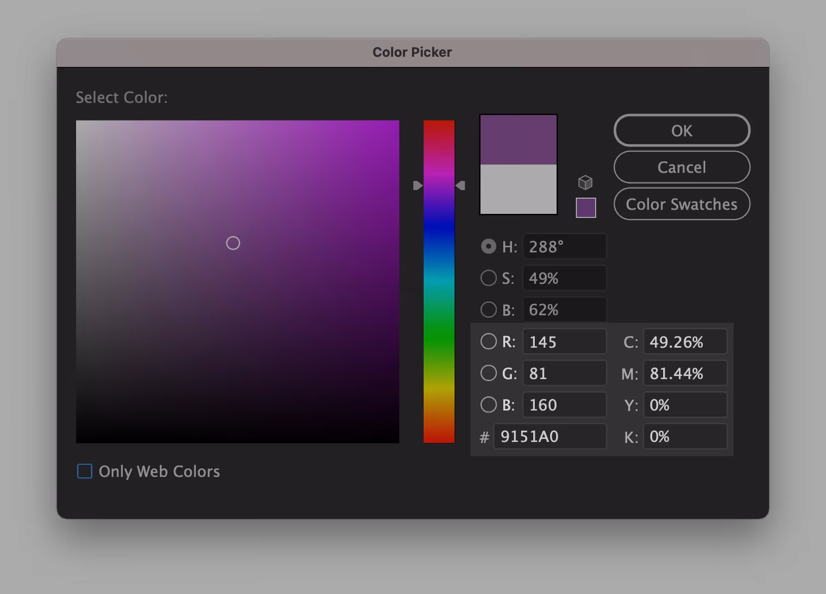 Illustrator color window